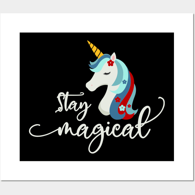 Christmas Unicorn: Stay Magical Wall Art by Wanderer Bat